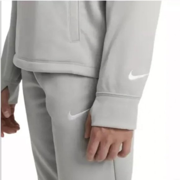 Nike Girls Hoodie Therma-Fit Medium Gray/Pink Thumbhole NWT - Picture 2 of 10